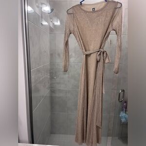 Ann Klein gold shimmery midi dress